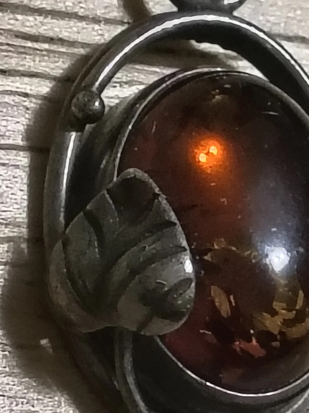 Vintage Sterling Silver Navajo Native American Baltic Amber Necklace 18